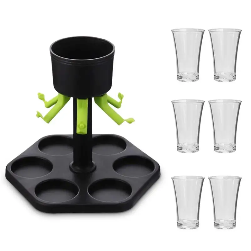 

6 Shot Glass Games Dispenser Wine Whisky Beer Wine Wine Dispenser Bar Accessories Party Games Drinking + 6 Glass