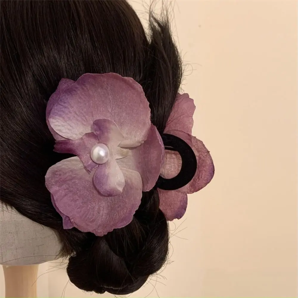 Розовый цветок орхидеи коготь для волос аксессуары украшение большой зажим в