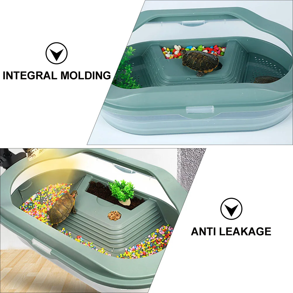 Аквариум для среды обитания черепах рептилий с платформой Террариум домашних