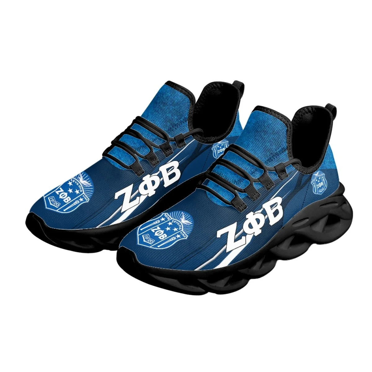 INSTANTARTS Retro Zeta Phi Beta Logo Print Ladies Platform Shoes Casual Outdoor Mesh Sneakers Non-Slip Tennis Flats for Women