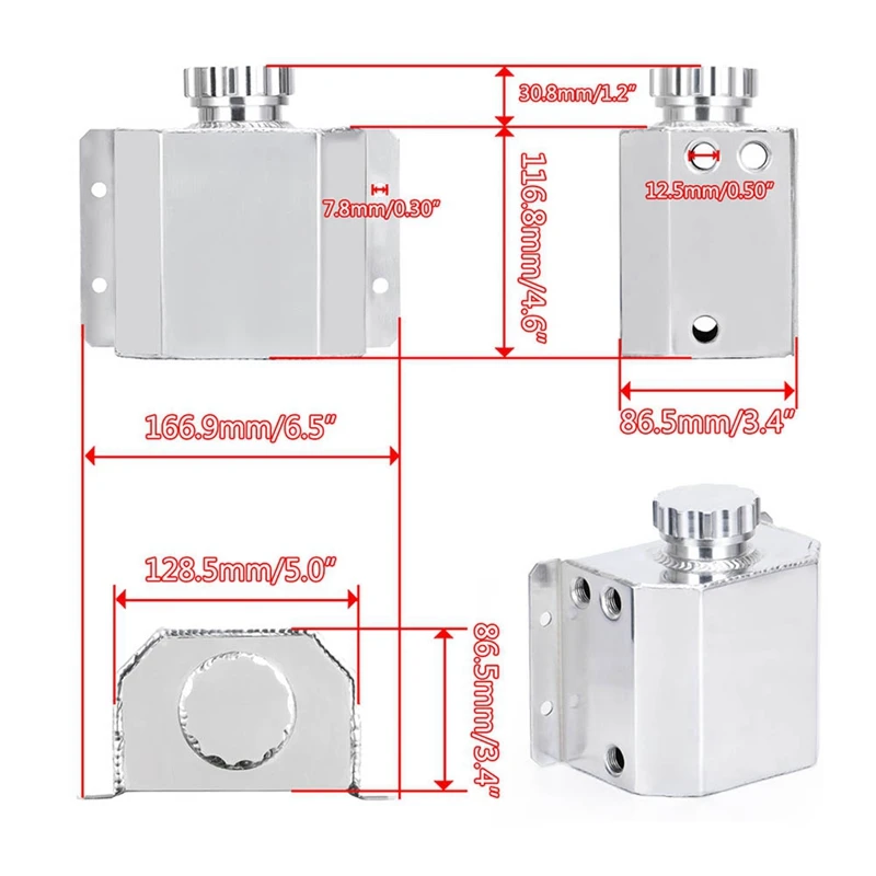 Автомобильный Универсальный 1 л алюминиевый масляный бак дышащий двигателя