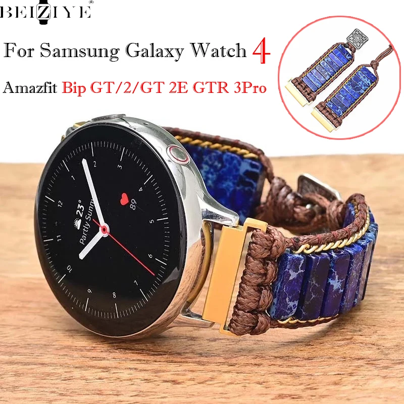 20mm 22mm bohemia watch strap For samsung galaxy watch 4 Braided Gem Bracelet For huawei watch gt3 GT 2e 3Pro Amazfit GTS/GTR 3