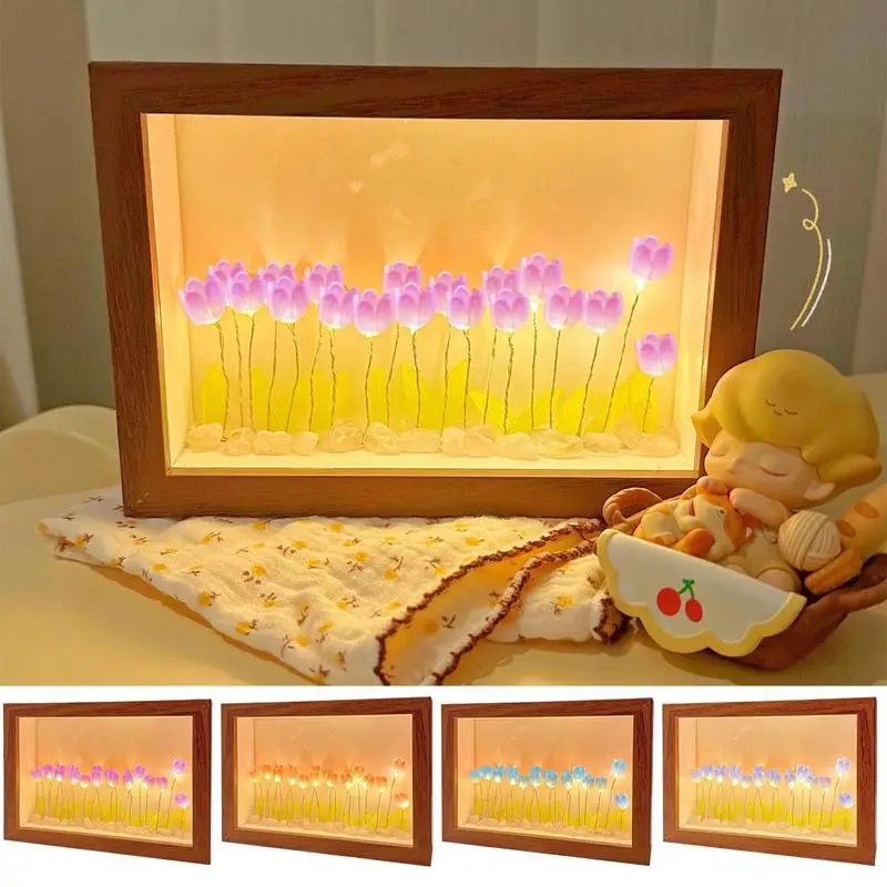 

Tulip Night Light Cloud Mirror Night Light - Handmade Makeup Mirror Lamp For Unique Living Room Desktop Home Decoration Tools