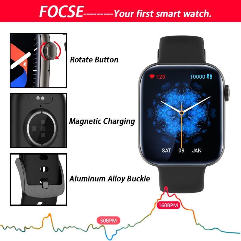 

P45 New Smart Watch HD 1.81 inch Bluetooth Calling Watches Men Women Heart Rate Sleep Monitoring Fashion Smartwatch Android IOS
