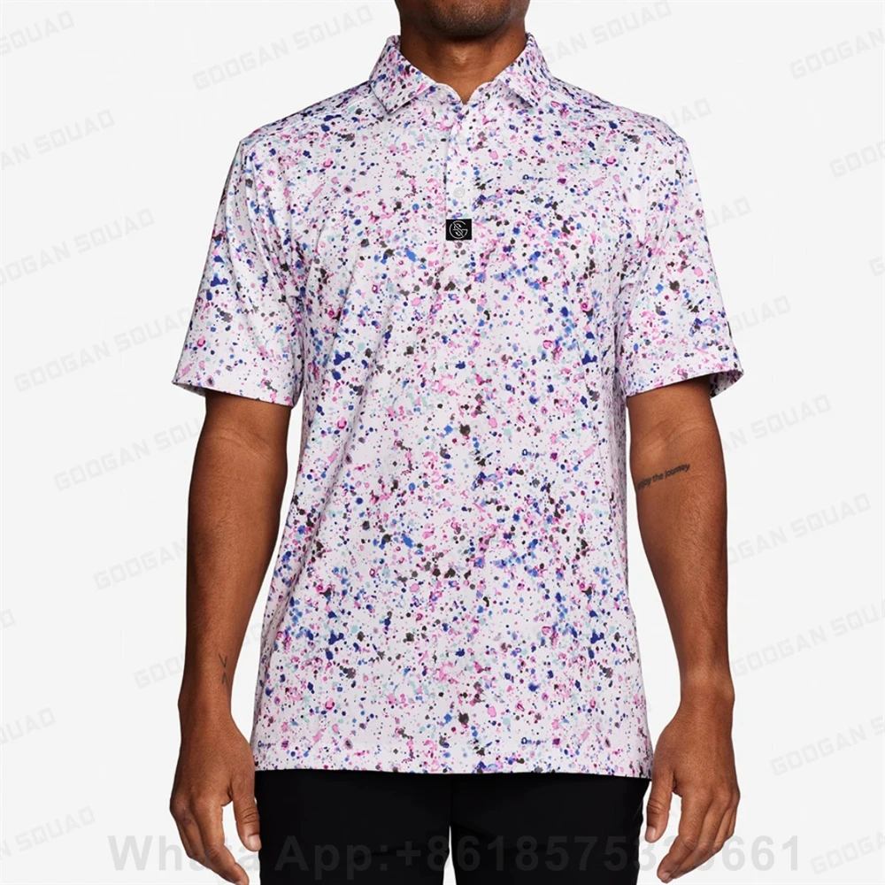 

Мужские рубашки для гольфа, модная рубашка-поло с лацканами, высококлассные летние спортивные рубашки с короткими рукавами, Повседневная футболка, быстросохнущая дышащая одежда