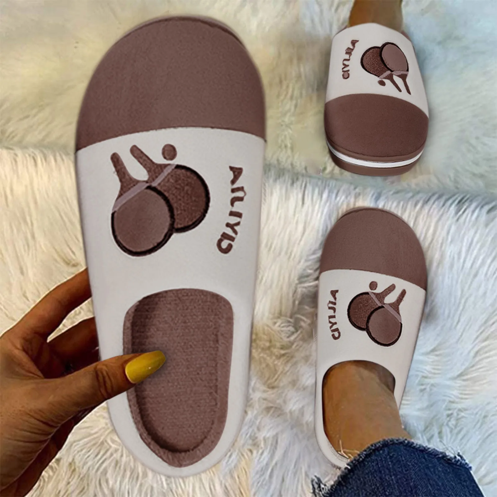 

Вязаные тапочки, носки для мужчин, Тапочки, теплые домашние мужские хлопковые туфли, женская обувь на мягкой подошве, домашние мужские тапоч...