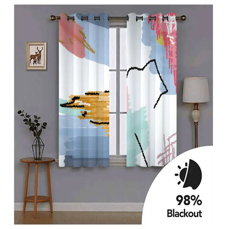 Индивидуальные шторы для гостиной 2 шт. абстрактная картина с граффити роскошные