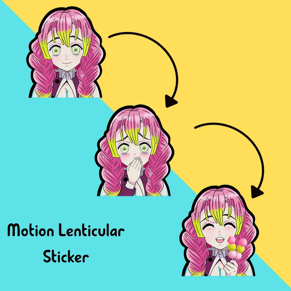 

Mitsuri Kanroji Motion Sticker Kimetsu No Yaiba Anime Stickers Waterproof Decals