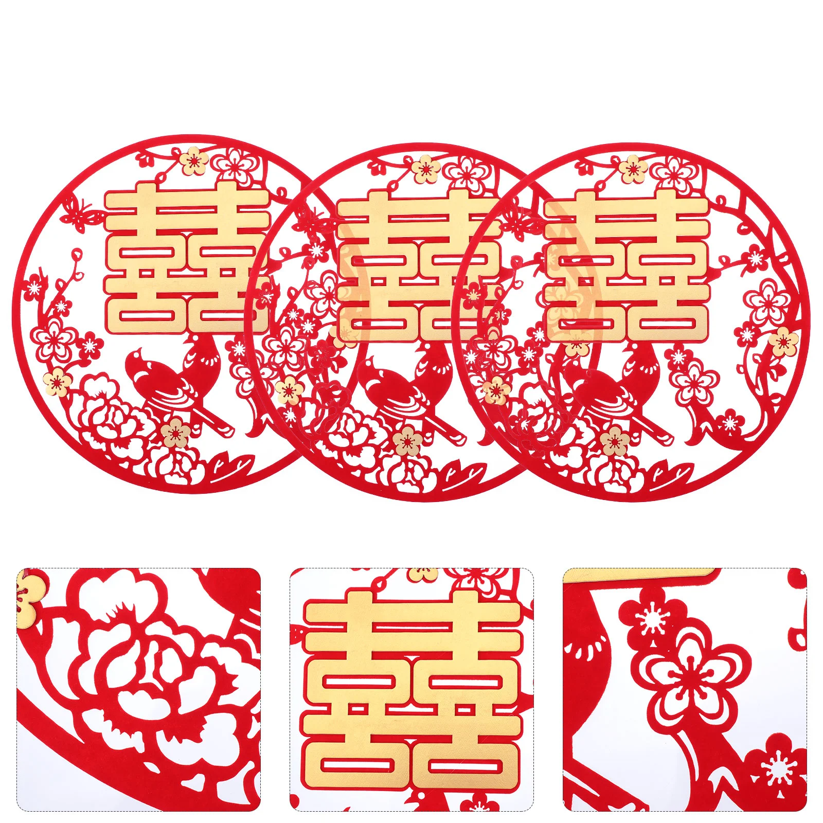 

Wedding Chinese Stickers Paper Decorations Cut Double Window Decoration Traditional Door Decors Room Supplies Decals Decal Decor