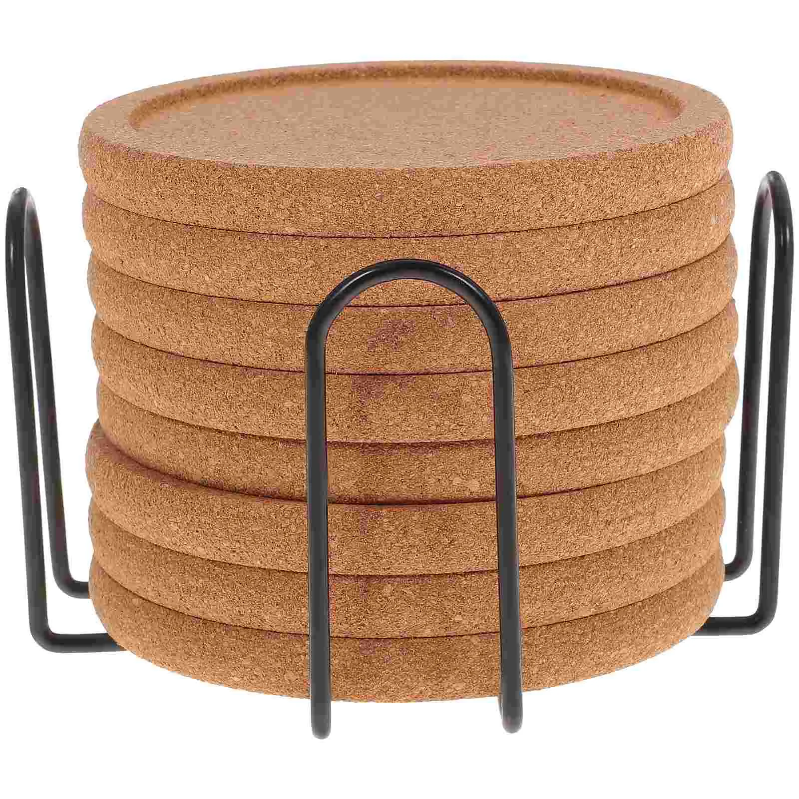 

Coastersdrinks Cork Table Coaster Coffee Wooden Absorbent Set Wood Hot Holder Car Kitchen Pot Beer Pads Cup Beverage Reusable