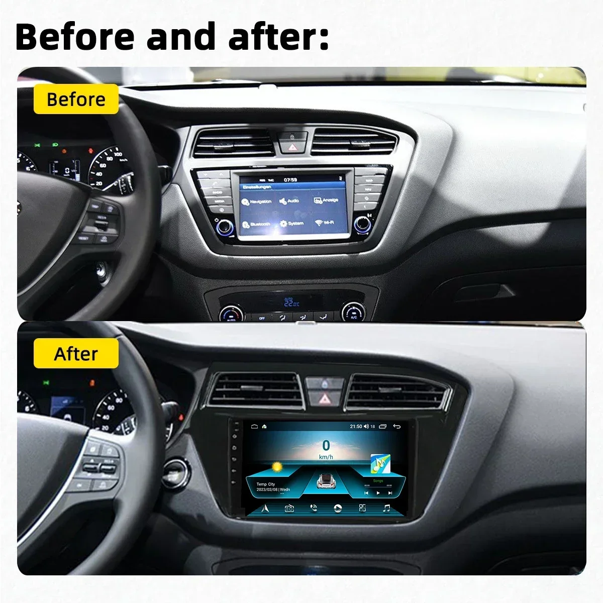 Фото Для Hyundai I20 2014-2017 левый автомобильный радиоплеер Android14 2din GPS-навигация Беспроводной Android Auto Carplay 8-ядерный BT5.0 №2