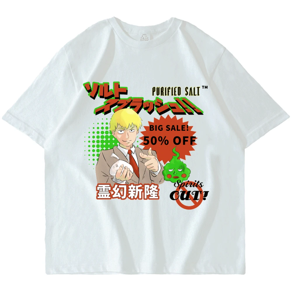 

Japanese Anime Mob Psycho 100 T Shirt Arataka Reigen Dimple Tee Shirt Short Sleeve Oversized Harajuku Streetwear Gothic T-Shirts