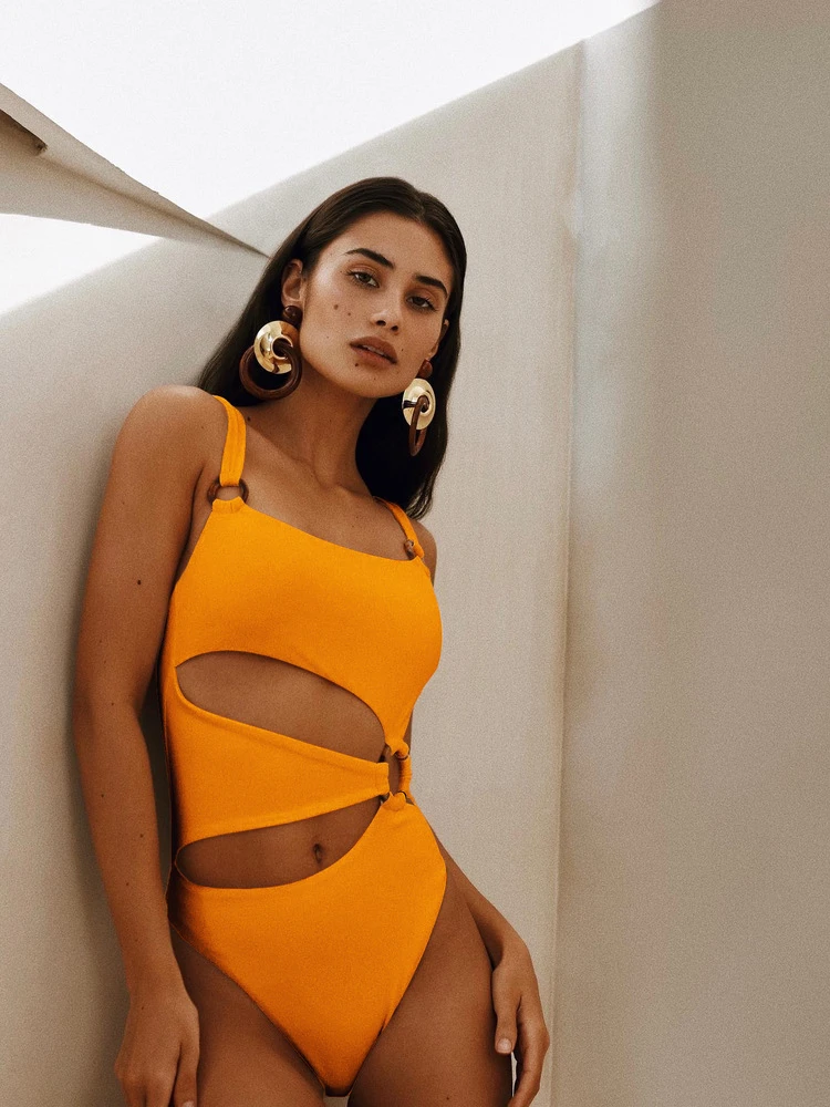 

2022 сексуальный однотонный Цельный купальник, женский купальник с вырезами, Женский монокини с пуш-ап, купальный костюм, пляжная одежда, купа...