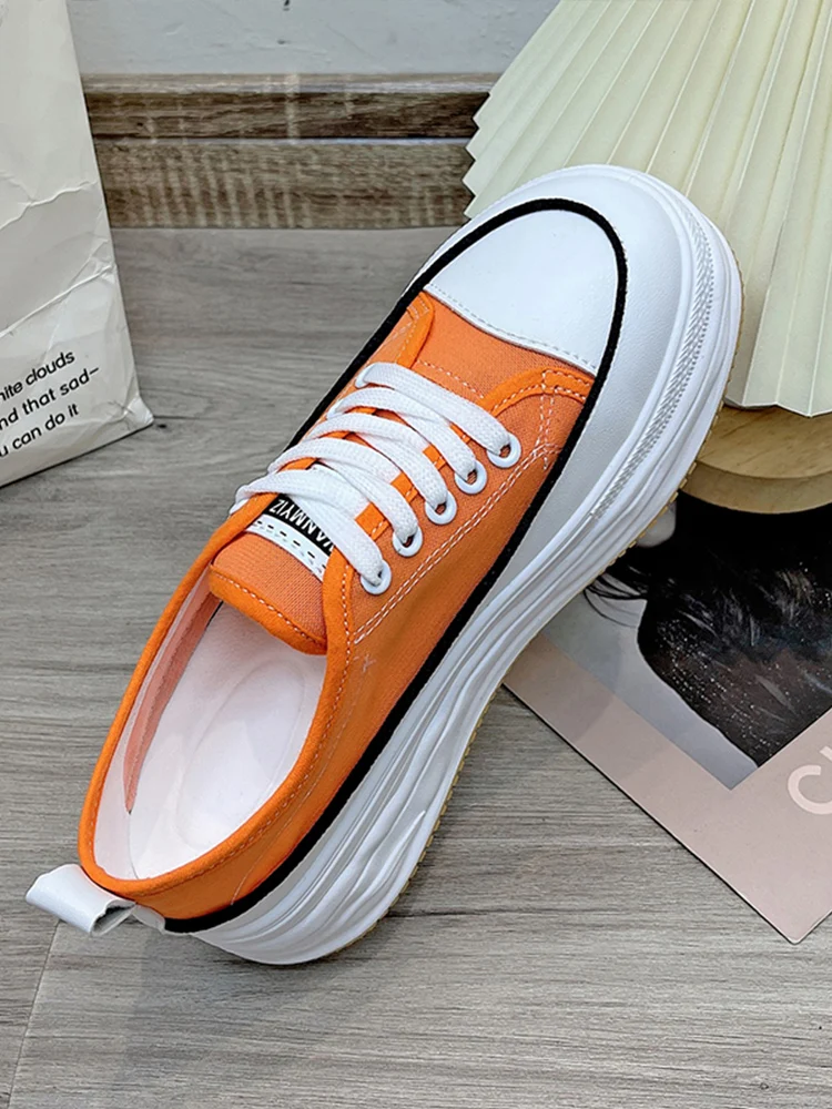 

Women Platform Vulcanized Shoes Canvas Lace Spring Summer New Trend Running Sports Women Shoes Sandal 2022 Casual Mujer Zapatos
