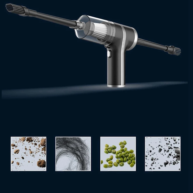 Автомобильный пылесос с подсветкой 9000 па прозрачной чашкой