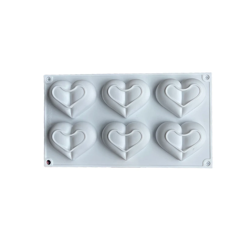 

6 Hole Heart Shape Silicone Mold Fondant Pastry Bakeware Chocolate Cake Decor Baking Tools Soap Candle Making Plaster Moulds