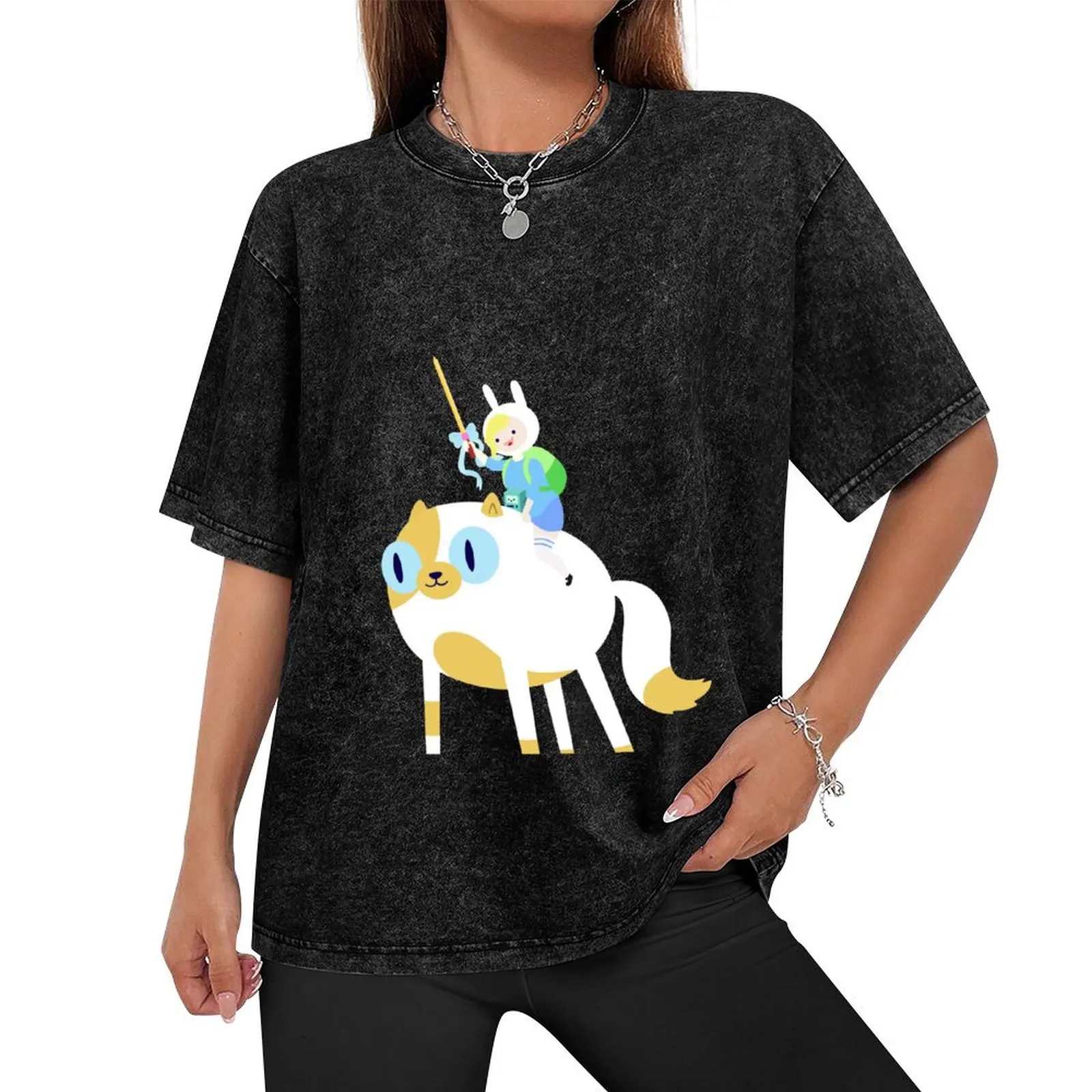 Футболка Время приключений с Фионеной и Тортом корейские модные рубашки мужские