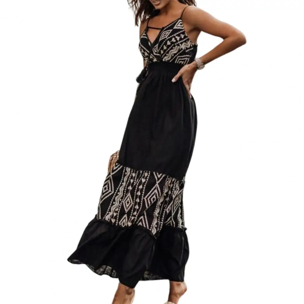 

Anti-pilling Fashion Ethnic Style Ladies Dress Dress Up Summer Dress Backless Streetwear