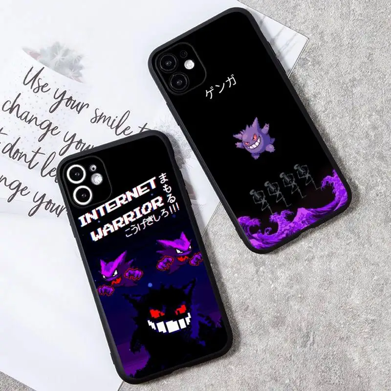 

Cartoon Pokemons Gengars Toys Phone Case For iphone 14 Plus 13 12 Mini 11 Pro XS Max X XR Cover