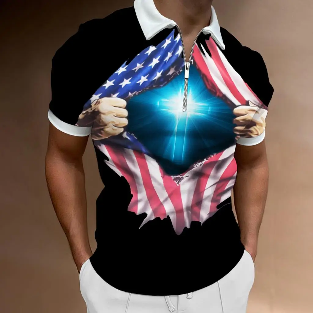 

Рубашка-поло мужская с коротким рукавом, повседневная быстросохнущая дышащая кофта, лето 2022