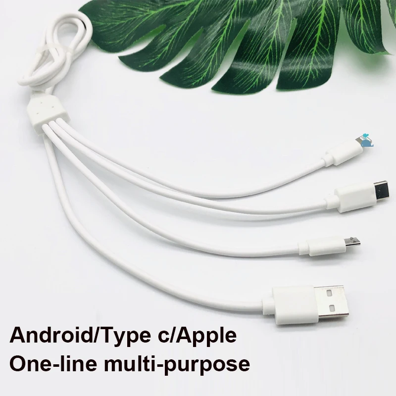 USB-кабель для передачи данных VOXLINK 3-в-1 из ПВХ 1 м с 8-контактным шнуром Micro USB Type-C iphone