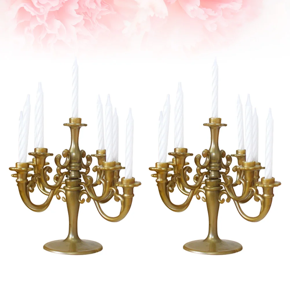 

Cake Birthday Topper Candelabra Candlestick Wedding Holder Picks Cupcake Decorative Insert Taper Decor Lights Candlesticks Stand