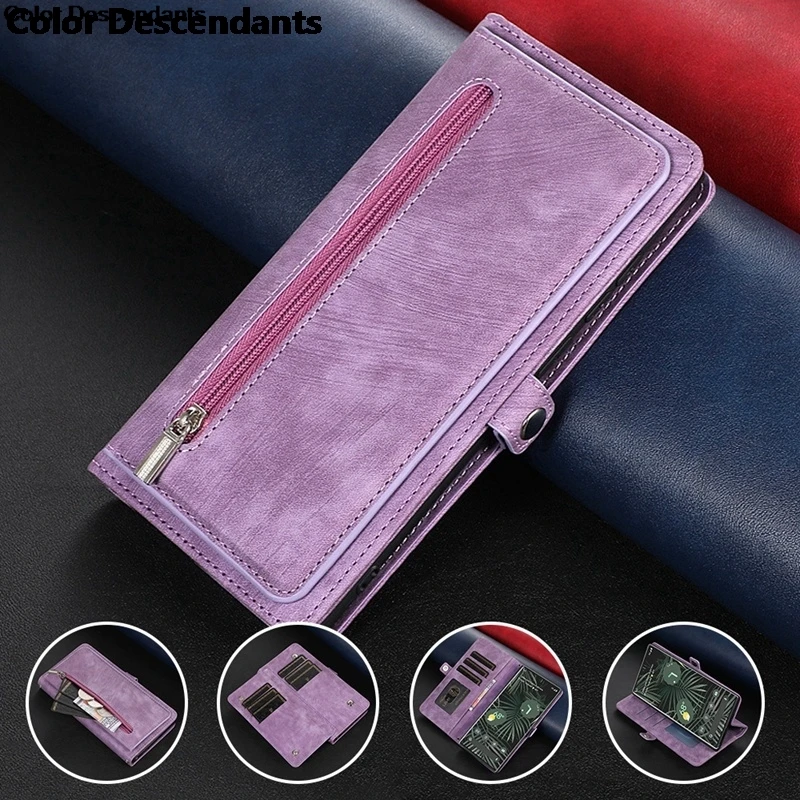 Чехол-кошелек на молнии с отделениями для карт iPhone 15 14 13 12 11 8 7 XR Xs Max чехол телефона