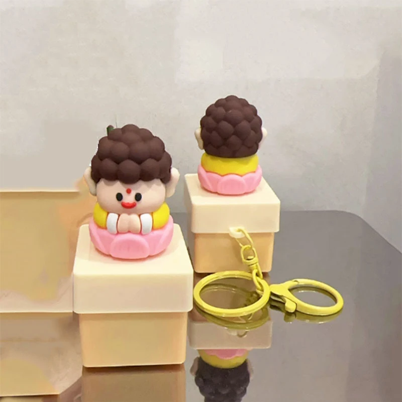 Новый мультяшный милый Будда 1 брелок для снятия стресса со звуком и светом