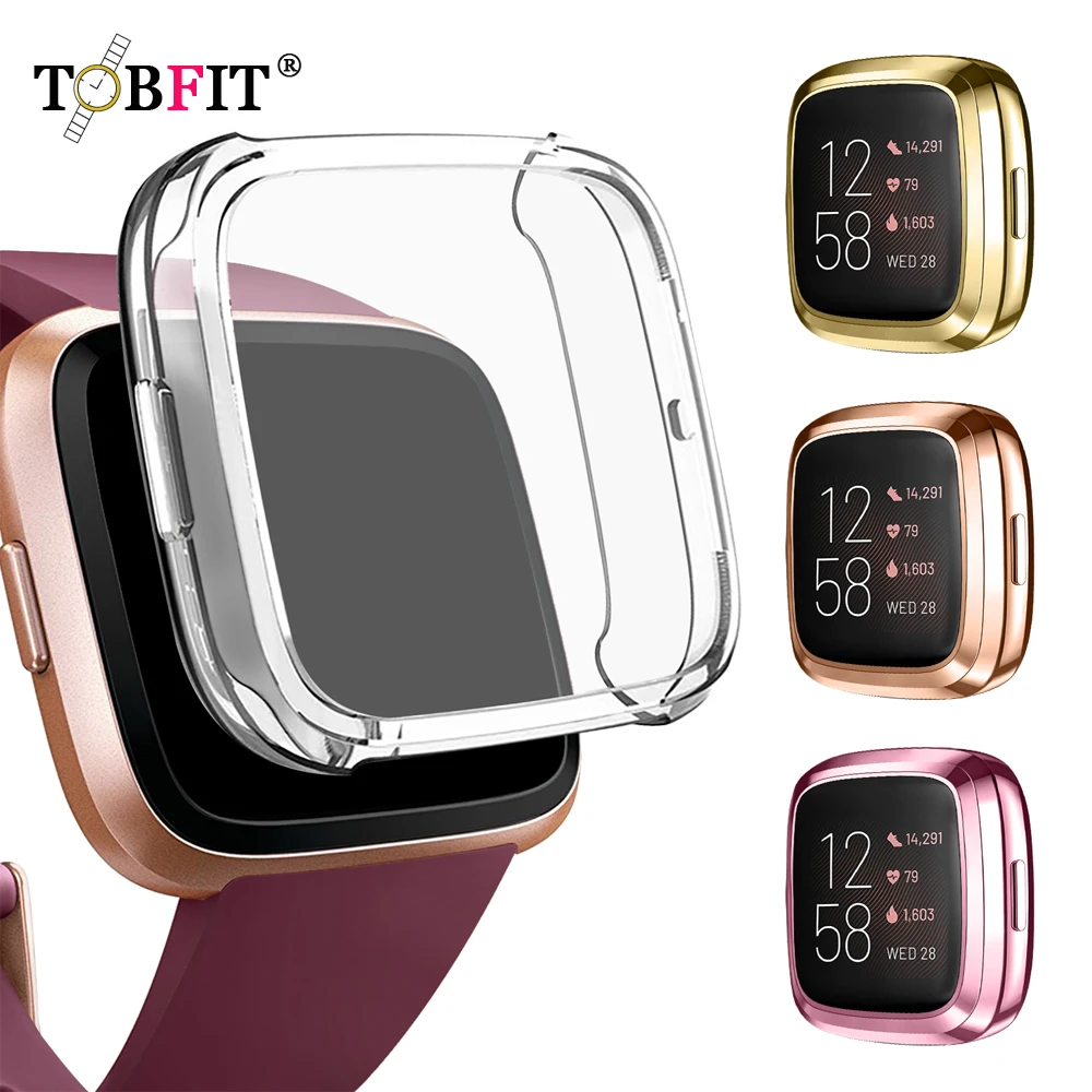 Soft TPU Screen Protector Case For Fitbit Versa 2 3 Cover Waterproof Watch Protective Shell For Fitbit Versa 2 3 Clear Case