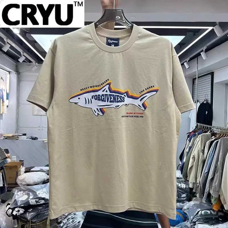 

CRYU Shark lettering printed t-shirt baggy shirt