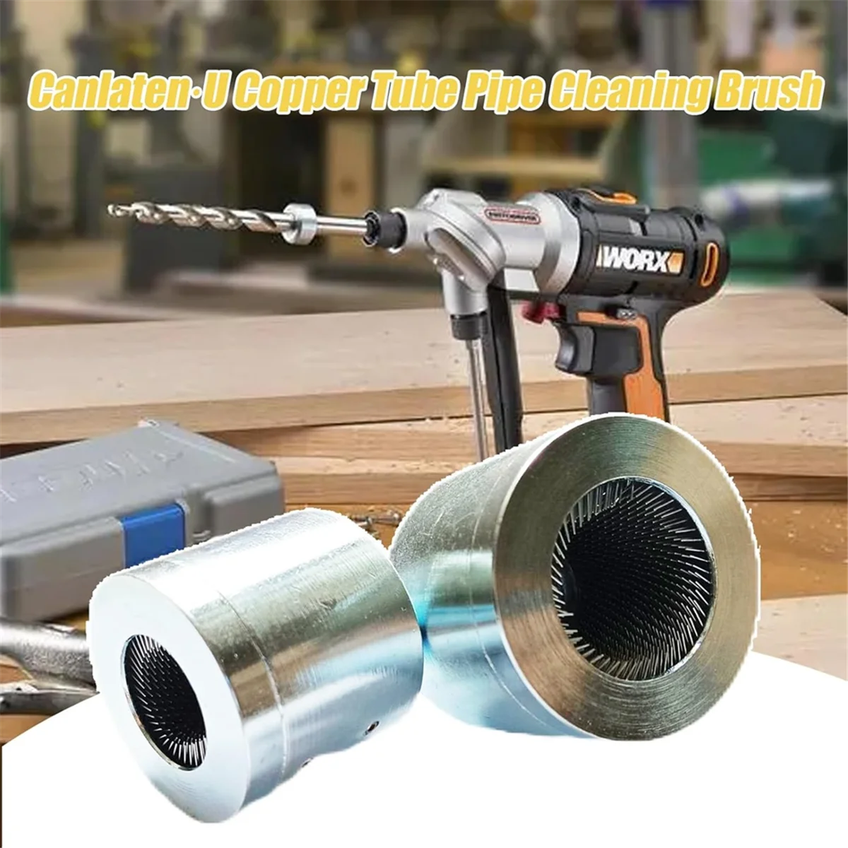 Щетка для чистки медных труб 2 шт. цельнометаллическая щетка HVAC силовой дрели