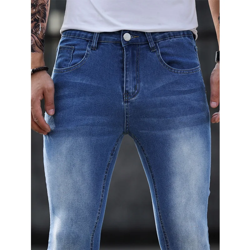 2023 Boyfriend Tight Sexy Jeans Slim Classic Blue Denim Pencil Pants Street Casual Denim Fashion Clothing Men's Stretch Pants