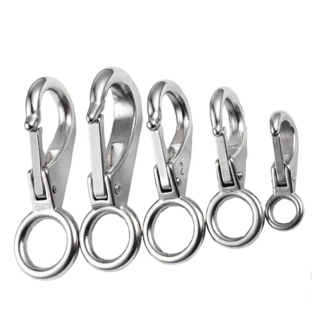 

Link Outdoor Climbing Gear Camping Equipment 316 Stainless Steel Safety Hook Lock Ring Fixed Spring Hook Carabiner