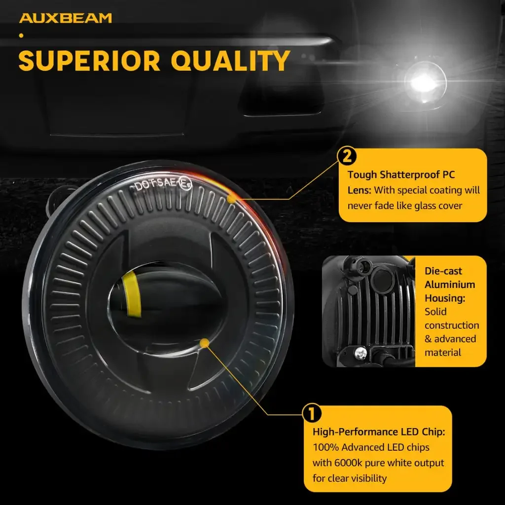 Фото Светодиодные противотуманные фары для Chevrolet Avalanche / Suburban / Silverado / Tahoe 2007-2013 для GMC Sierra / Yukon 6500K Белые фары дальнего света №3