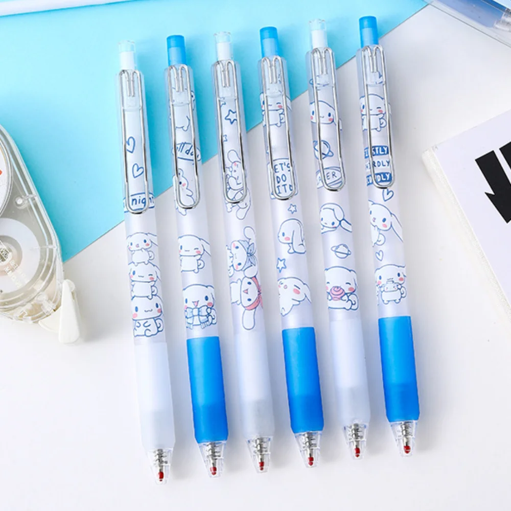 

12Pcs/set Kawaii Sanrio Cinnamoroll Black Gel Pens Anime School Supplies 0.5Mm Ballpoint Pen Students School Office Stationery