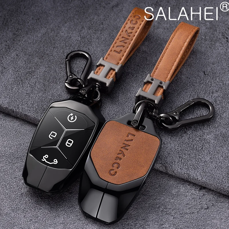 

Zinc Alloy Car Smart Remote Key Fob Case Cover For LYNK&CO 01 02 03 05 06 09 Protector Shell Bag Keyless Keychain Accessories