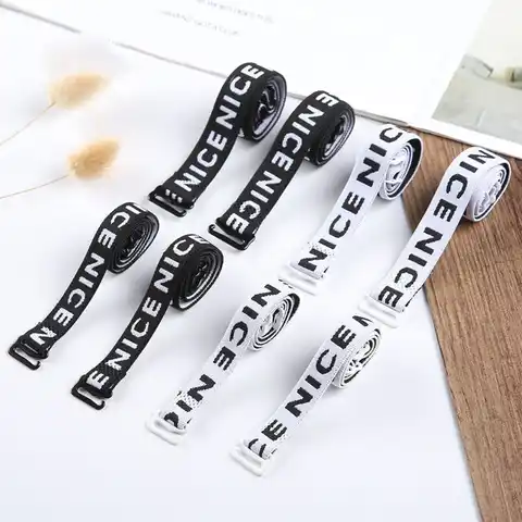 Fashion Letter Bra Double Shoulder Strap Women Girls Replacement Sports Bralette Underwear Shoulder Belt With Slide Hook