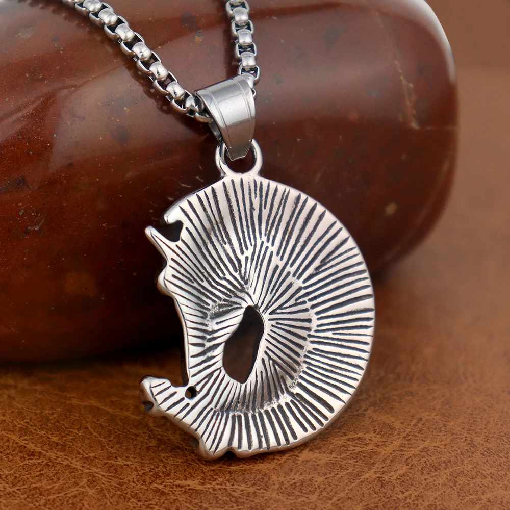 Ожерелье с подвеской в виде единорога и луны из нержавеющей стали 316L для женщин -