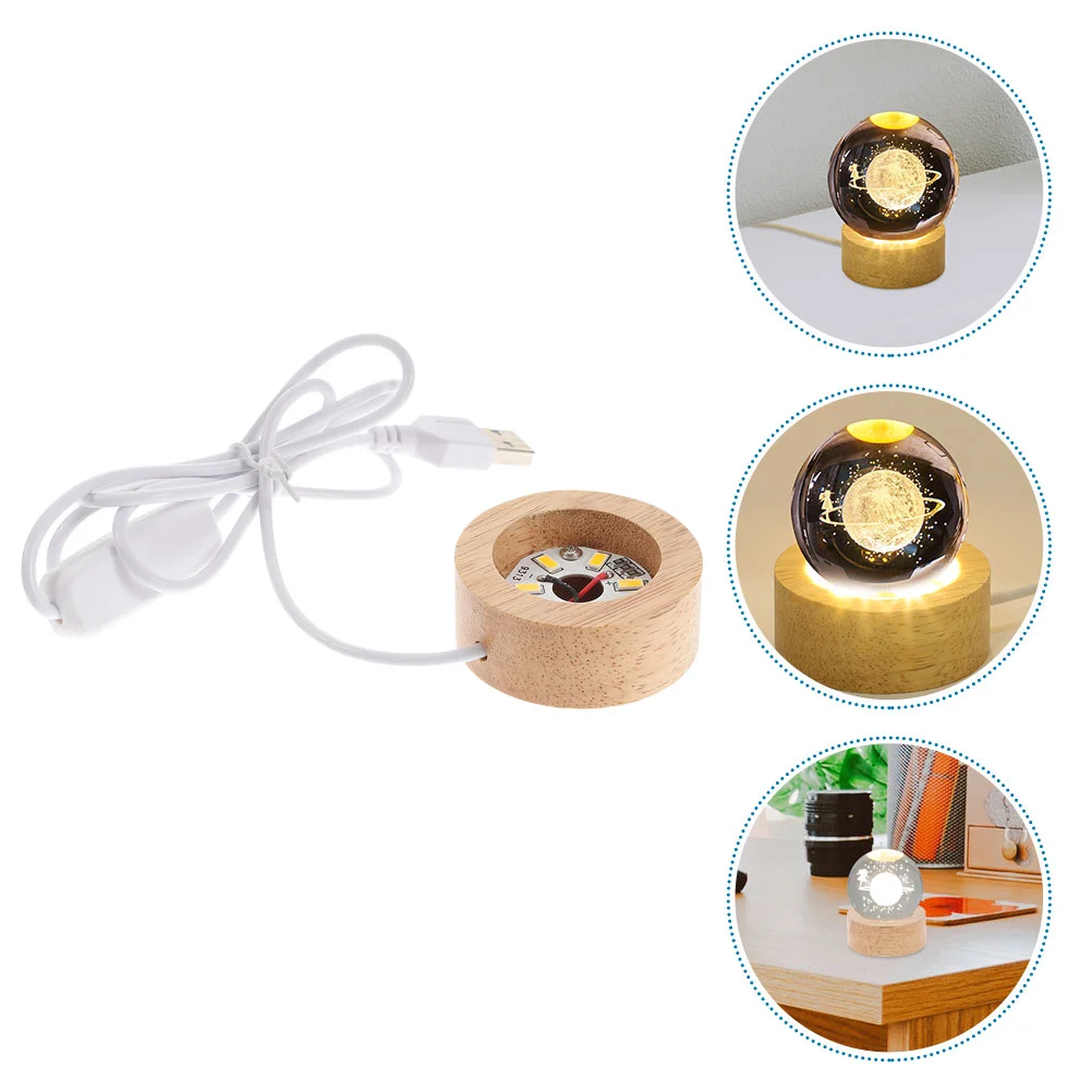 

Crystal Ball Lamp Holder Light Base Sphere Night Display Stand Balls Accessory LED