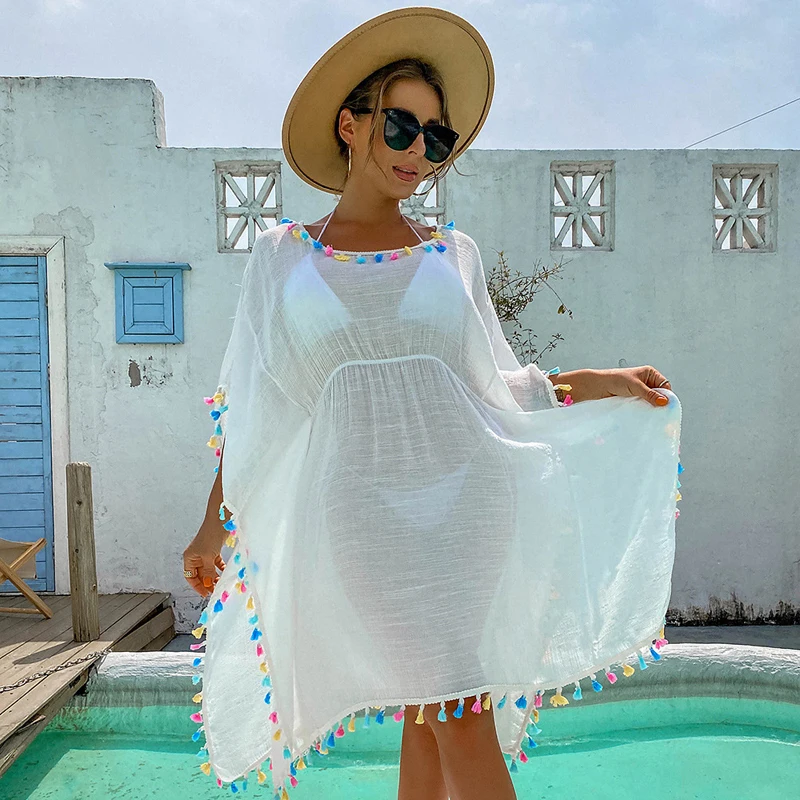 

Женское пляжное платье-накидка, асимметричное Пастельное сексуальное однотонное платье из полиэстера для отдыха, купальный костюм для плавания, пляжная одежда, лето 2023