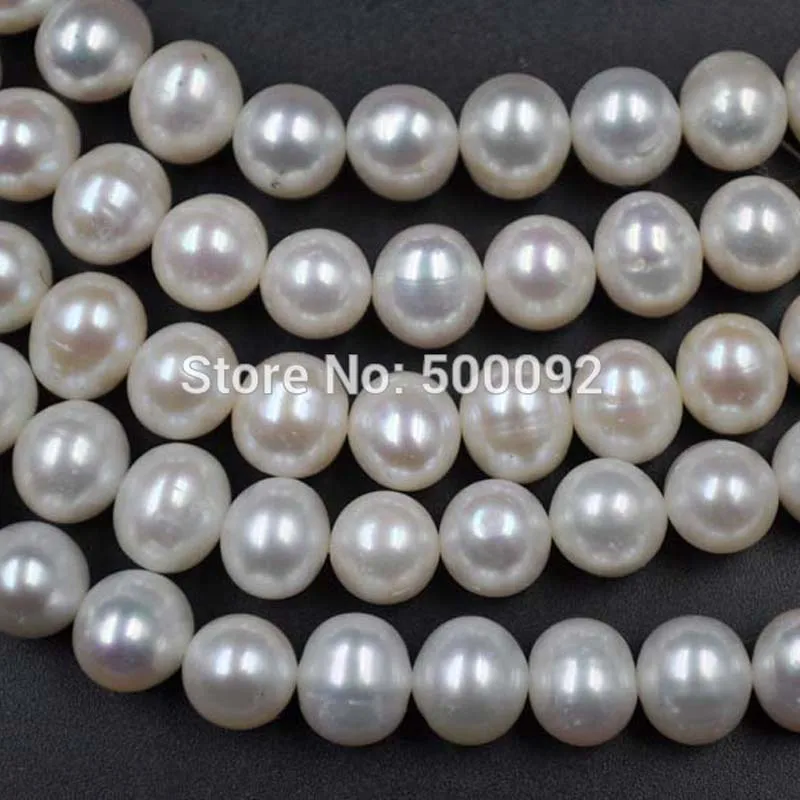 

wholesale 3 strands 9-10mm white freshwater pearl strings