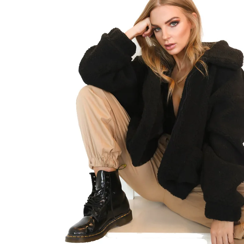 Women's Leather Fur Coat Casual Autumn and Winter New Imitation Fur Plush Baggy Coat Women's Faux Fur Coat