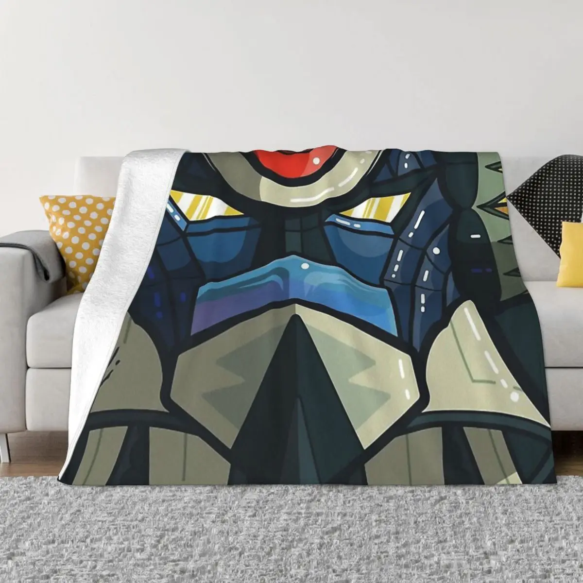 

UFO Robot Grendizer Robot Wars Save The Peace Blanket Flannel Decoration Face Portable Home Bedspread