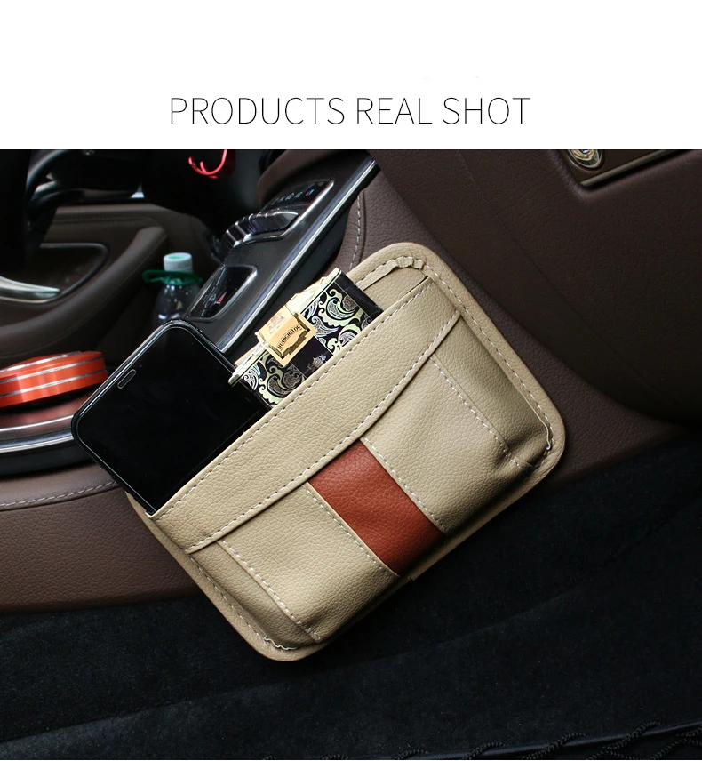 

Автомобильный ящик для хранения, кожаная сумка для хранения на заднем сиденье, органайзер на заднее сиденье автомобиля с клейким элементом,...