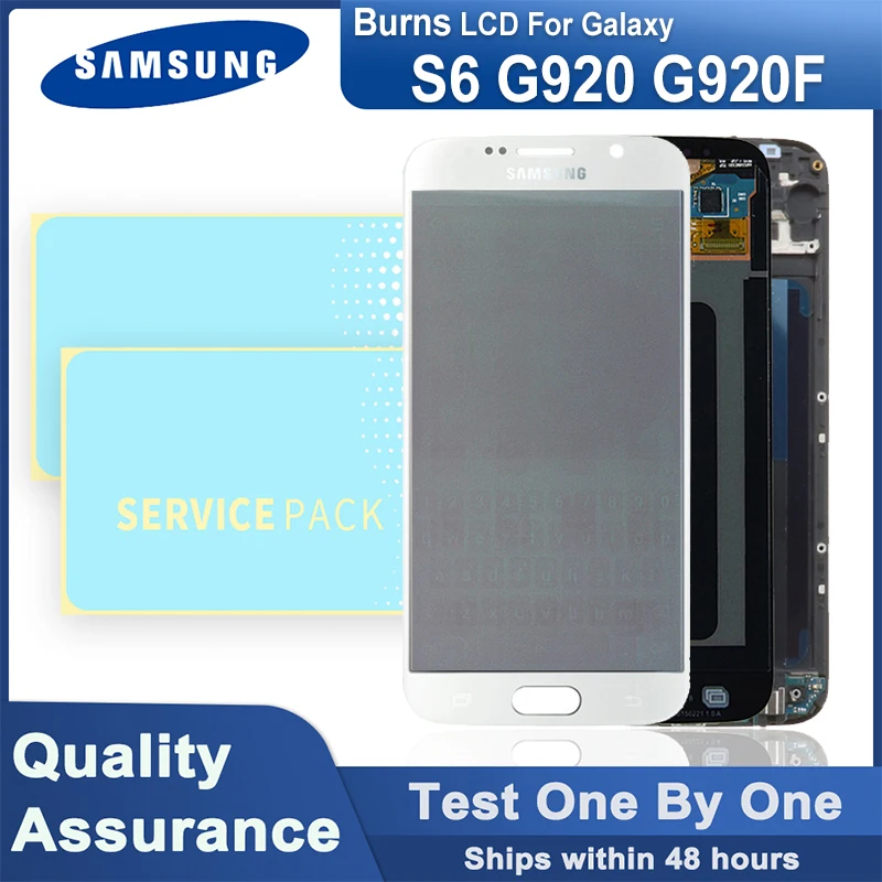 

Ожоги 5,1 "Оригинальный ЖК-дисплей для Samsung Galaxy S6 G920 G920F, ЖК-экран с сенсорным дигитайзером в сборе для Galaxy S6, ЖК-дисплей