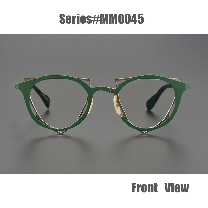 2023 Spring Popular Multi-sided Glasses Frame Unisex Literary Wide Face 150 Myopia Anti-blue Color Discoloration Flat Light MM