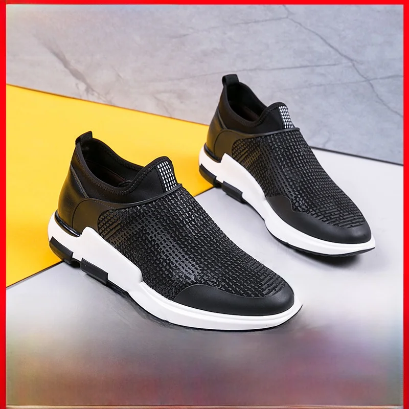 Okang Мужская кожаная уличная повседневная обувь Спортивная Весенняя модная