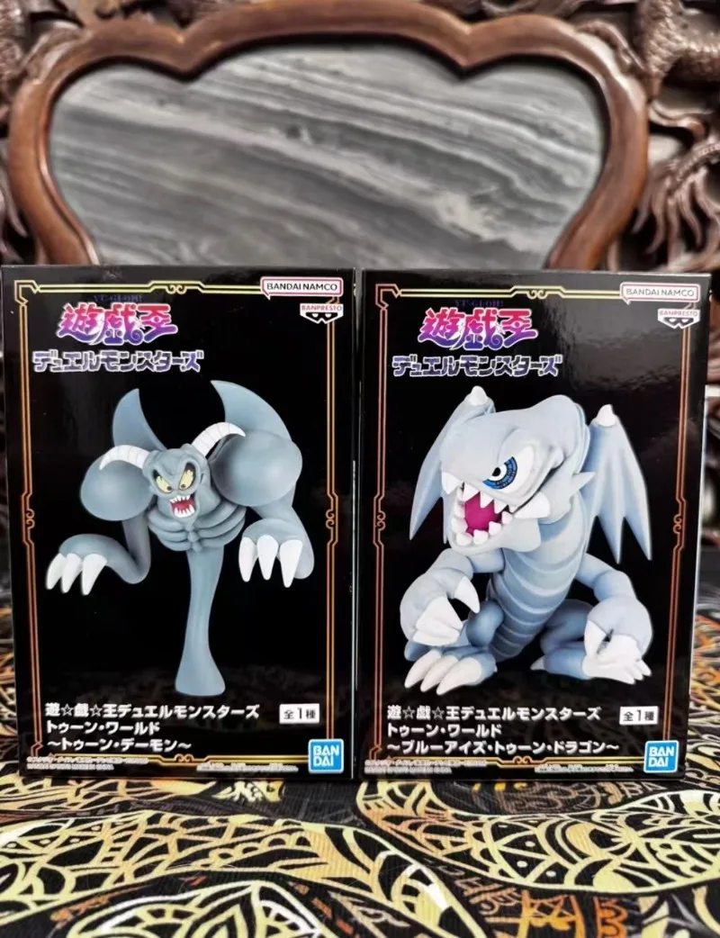 Фото Бандай Ю-Ги-О! Фигурка аниме-персонажа Duel Monsters Oon Daemon Toon Summoned Skull Blue-Eyes White Dragon, модель игрушки, подарок №2