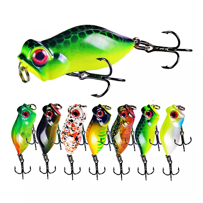 

Frog Popper Fishing Lure 40mm 3.2g Topwater Fishing Bait Hard Crankbait for Bass Plastic Wobblers Mini Pesca Artificial Bait