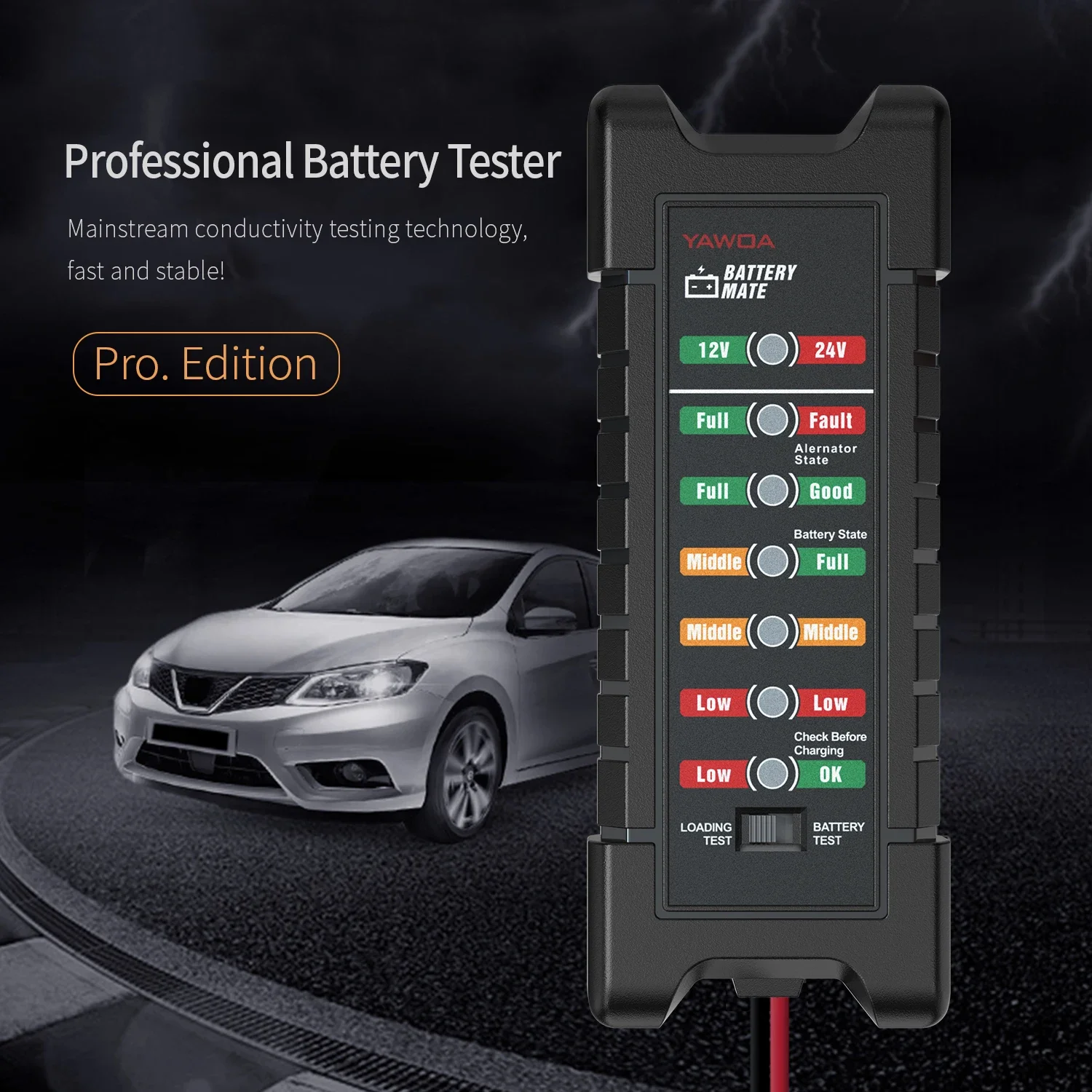 12 В 24 автомобильный умный 11 фонарей светодиодный тестер батареи тест на нагрузку